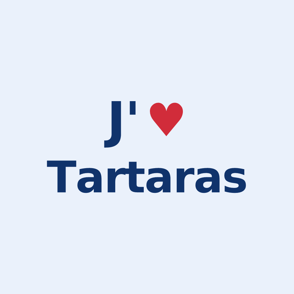 Sticker personnalisé Tartaras — design « J'aime Tartaras » imprimé sur le sticker