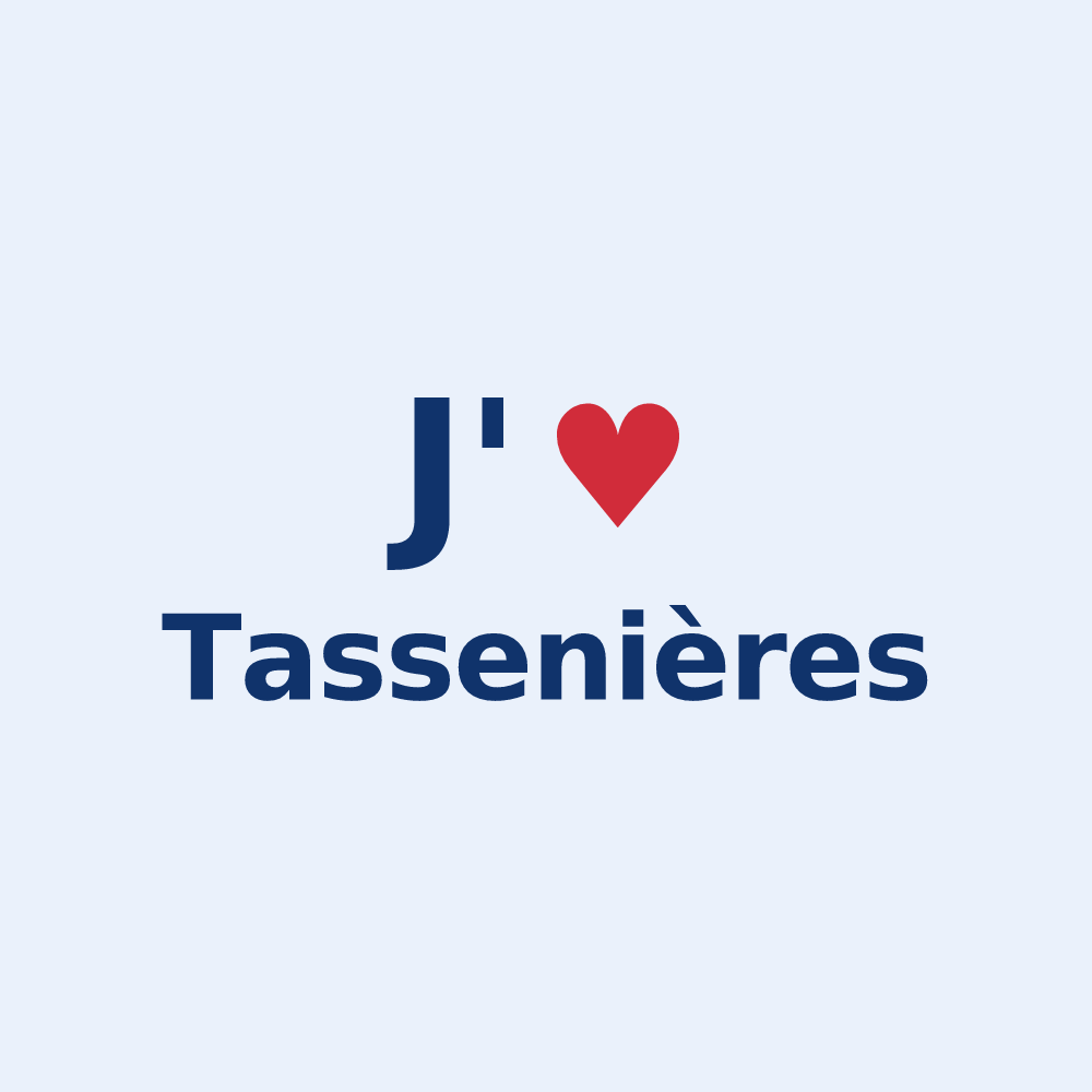 Sticker personnalisé Tassenières — design J'aime Tassenières