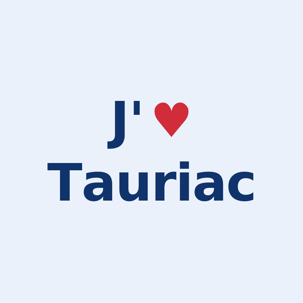 Sticker personnalisé Tauriac — design J'aime Tauriac