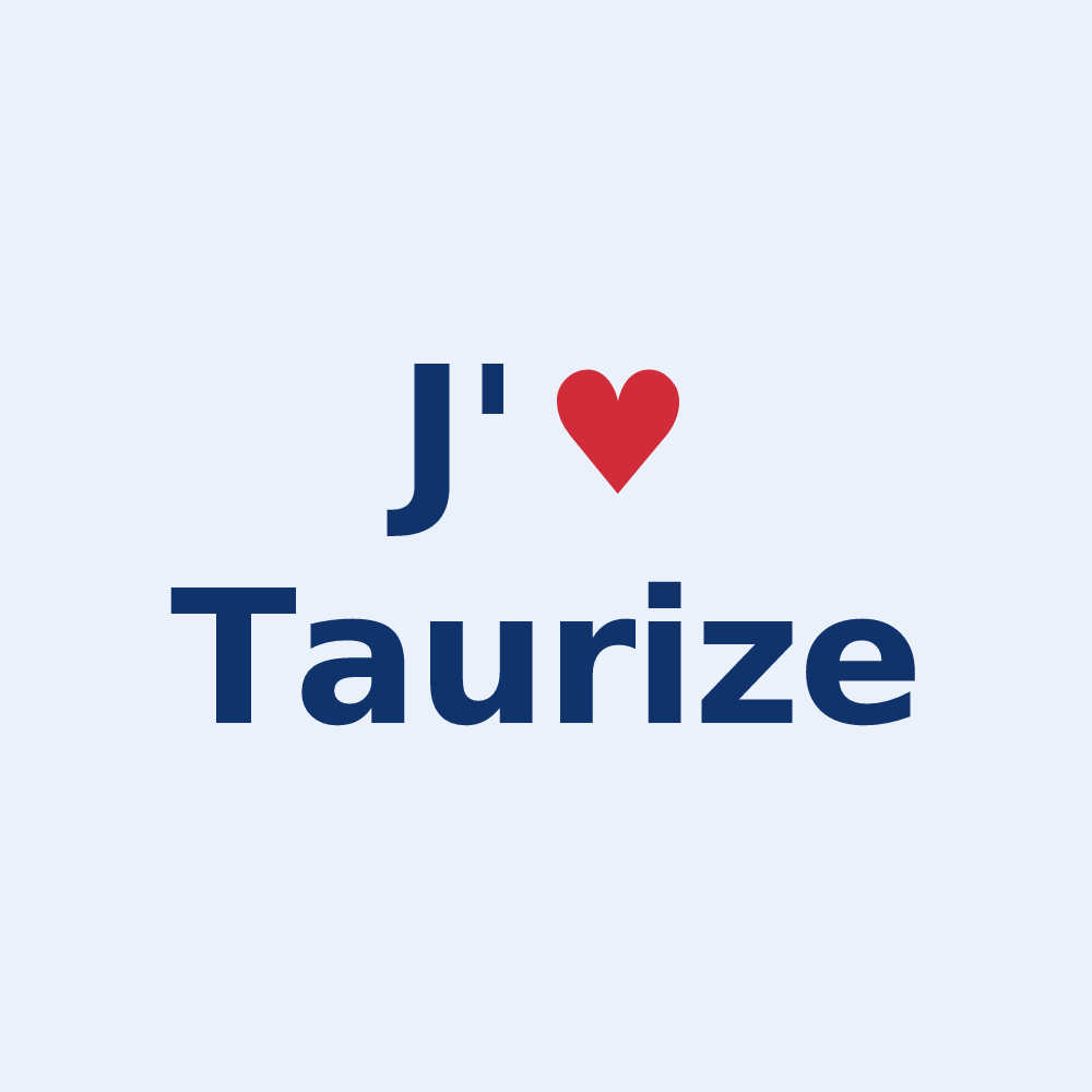 Sticker personnalisé Taurize — design J'aime Taurize