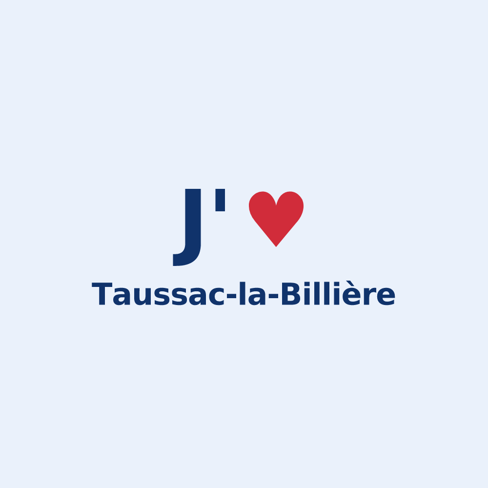 Sticker personnalisé Taussac-la-Billière — design J'aime Taussac-la-Billière