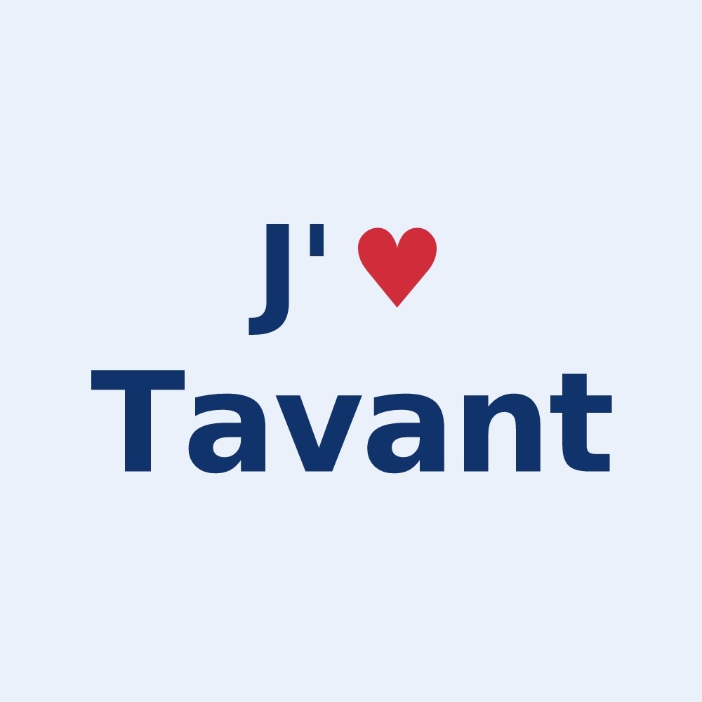 Sticker personnalisé Tavant — design J'aime Tavant