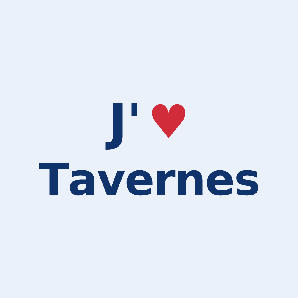 Sticker personnalisé Tavernes — design J'aime Tavernes
