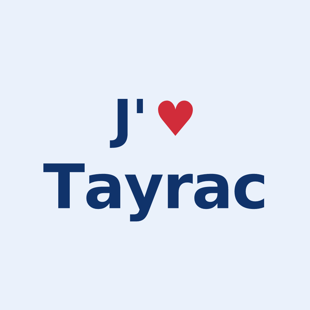 Sticker personnalisé Tayrac — design J'aime Tayrac