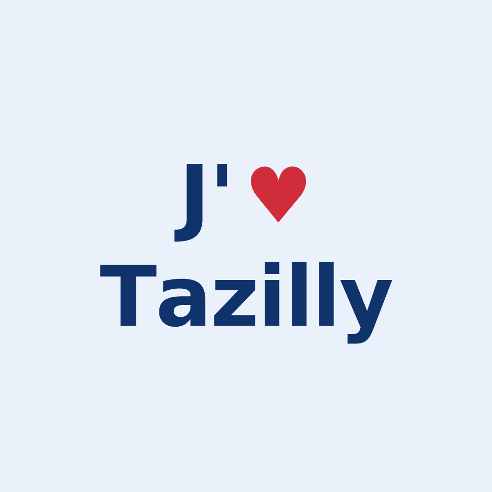 Sticker personnalisé Tazilly — design J'aime Tazilly