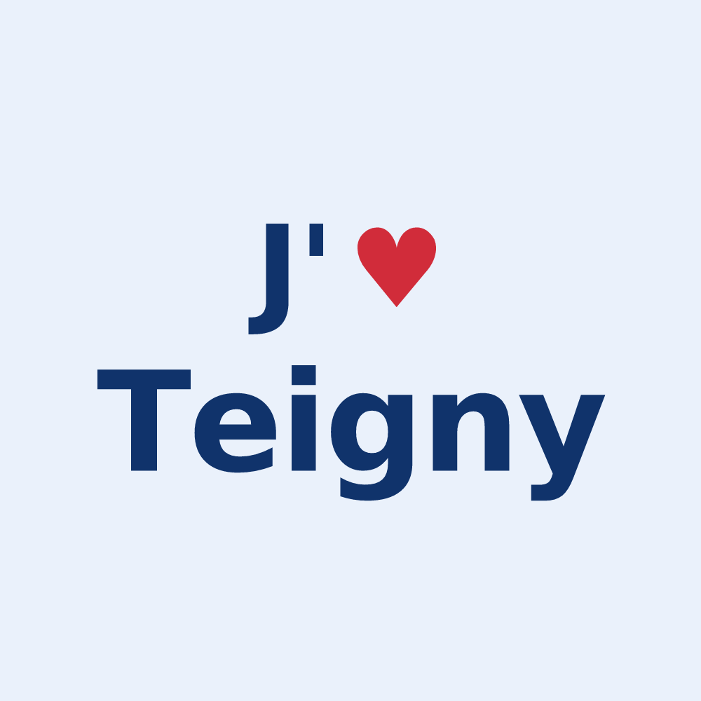 Sticker personnalisé Teigny — design J'aime Teigny