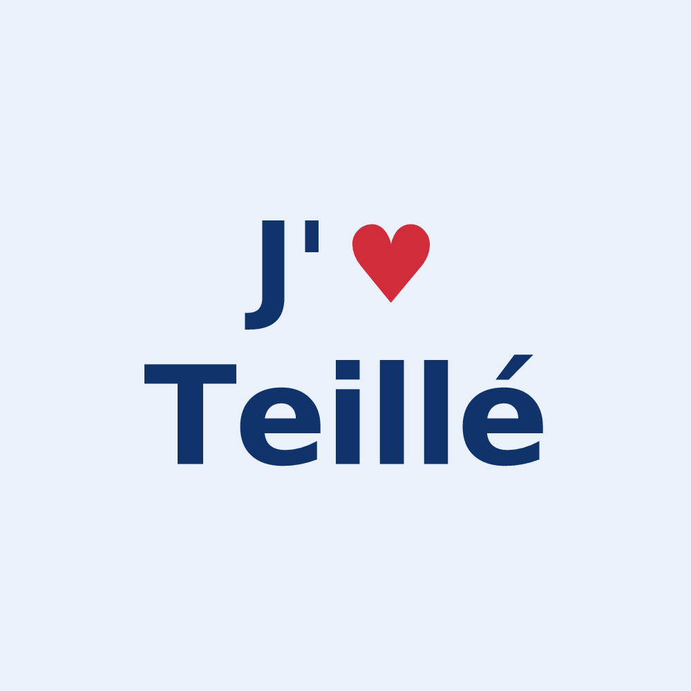 Sticker personnalisé Teillé — design J'aime Teillé