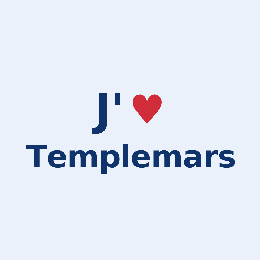 Sticker personnalisé Templemars — design J'aime Templemars