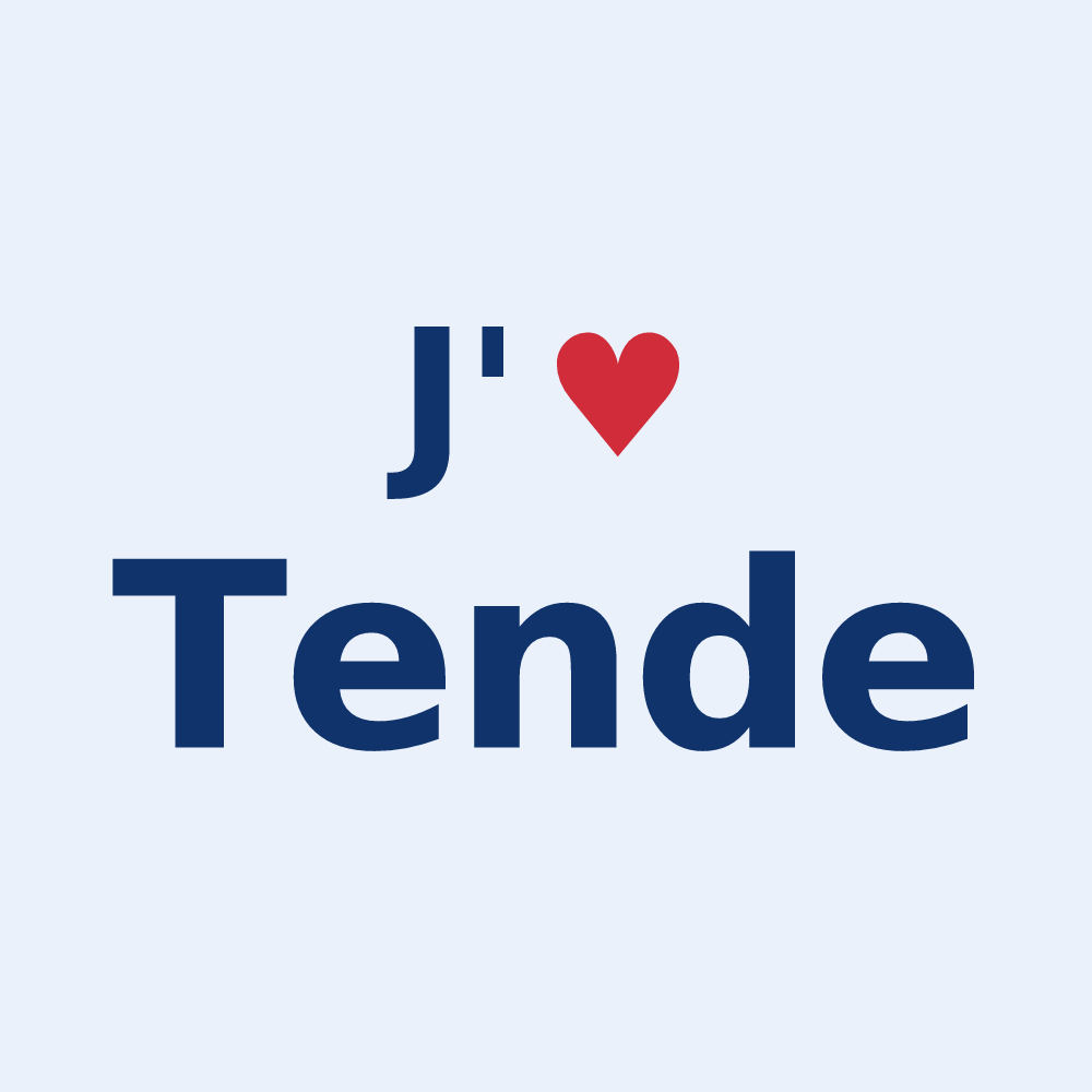 Sticker personnalisé Tende — design J'aime Tende