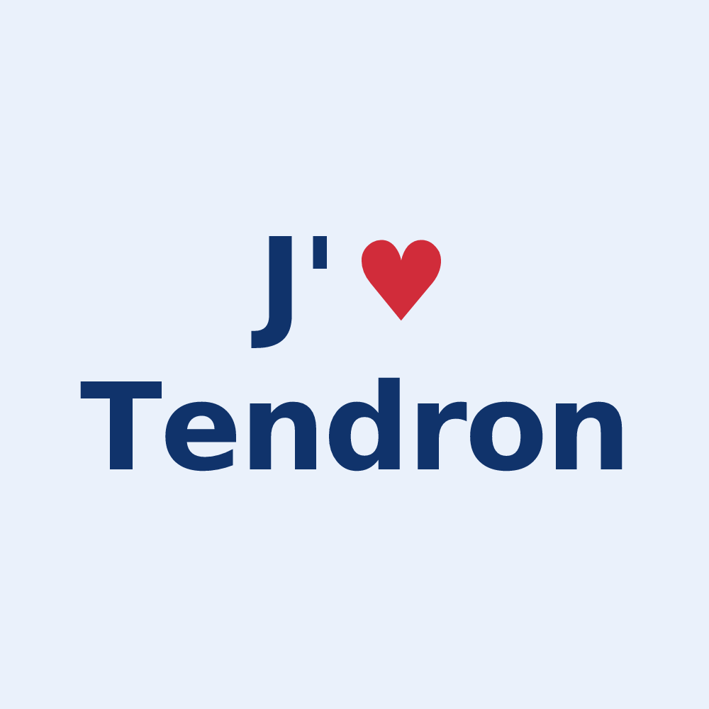 Sticker personnalisé Tendron — design J'aime Tendron