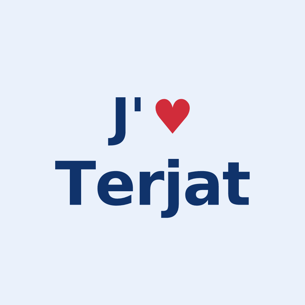 Sticker personnalisé Terjat — design J'aime Terjat