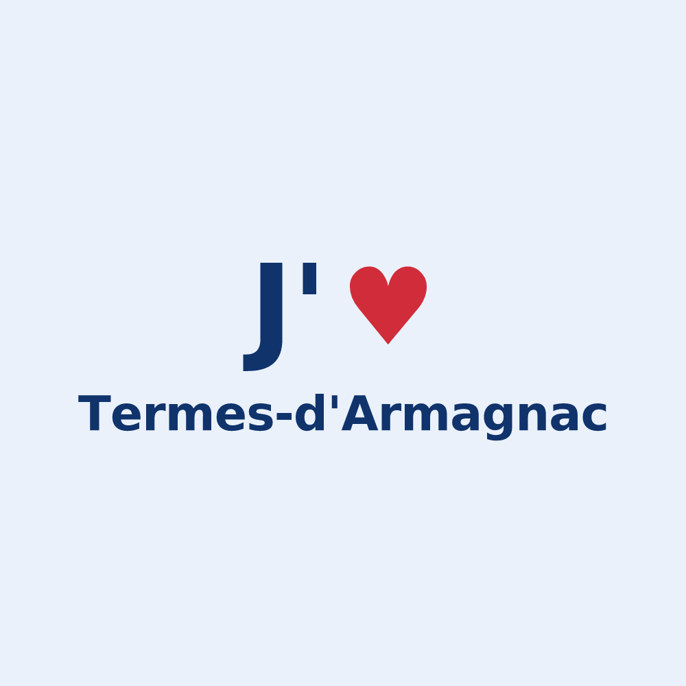 Sticker personnalisé Termes-d'Armagnac — design J'aime Termes-d'Armagnac
