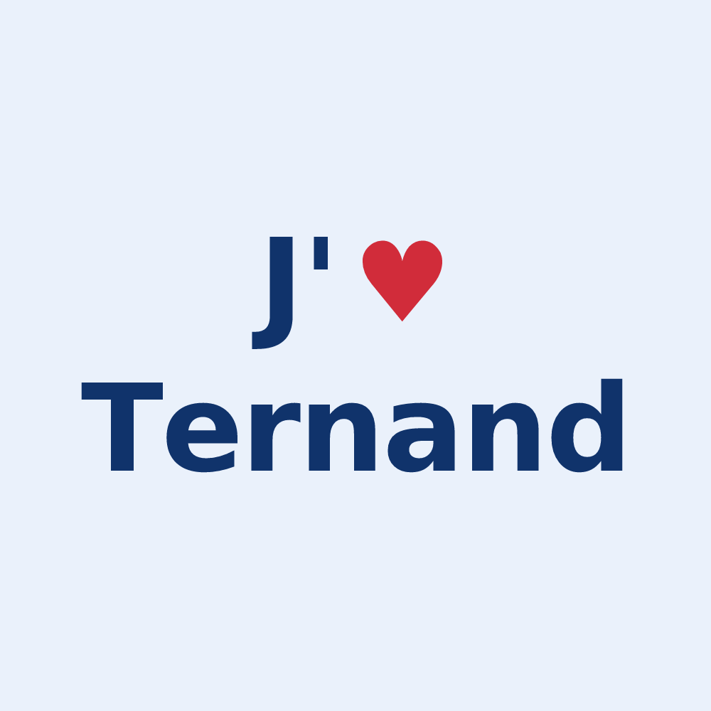Sticker personnalisé Ternand — design J'aime Ternand