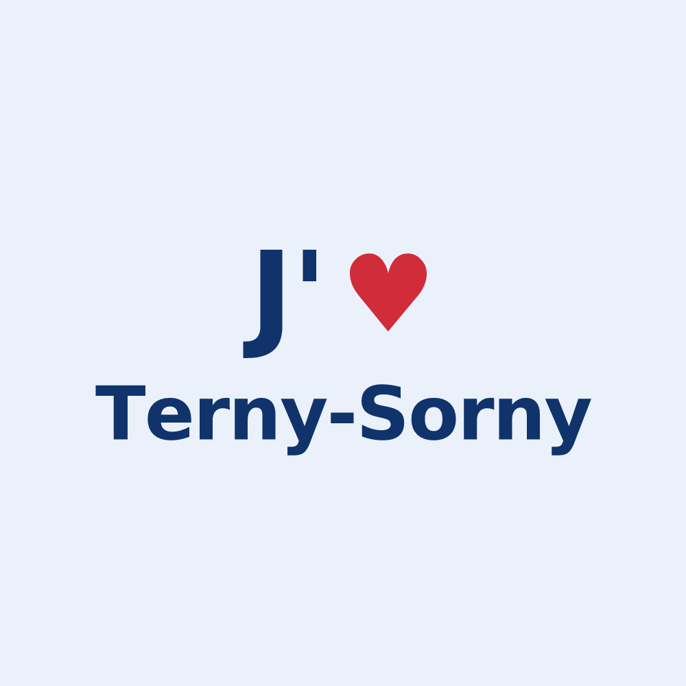 Sticker personnalisé Terny-Sorny — design « J'aime Terny-Sorny » imprimé sur le sticker