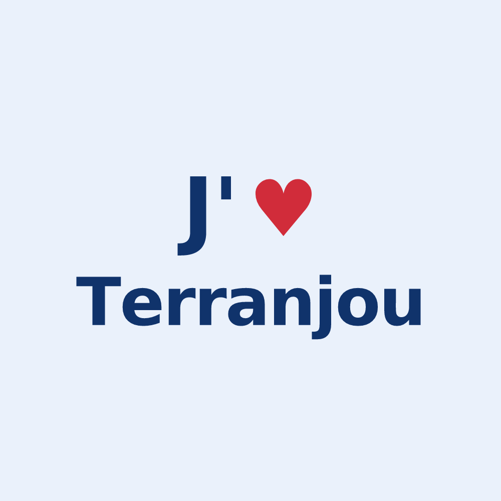 Sticker personnalisé Terranjou — design J'aime Terranjou