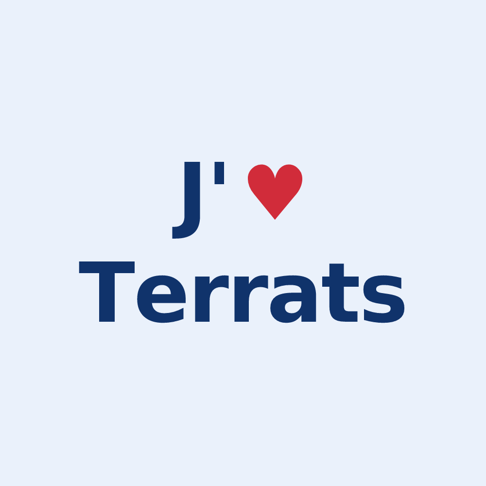 Sticker personnalisé Terrats — design J'aime Terrats