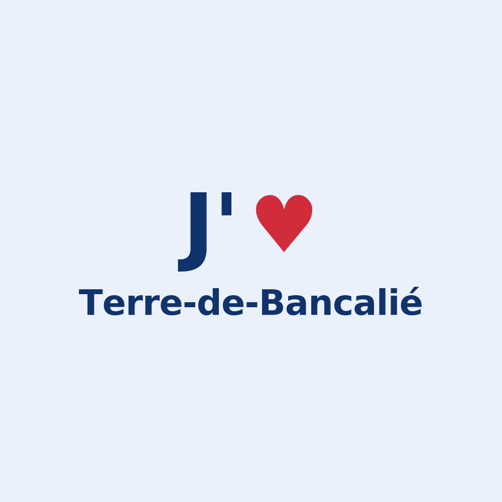Sticker personnalisé Terre-de-Bancalié — design J'aime Terre-de-Bancalié