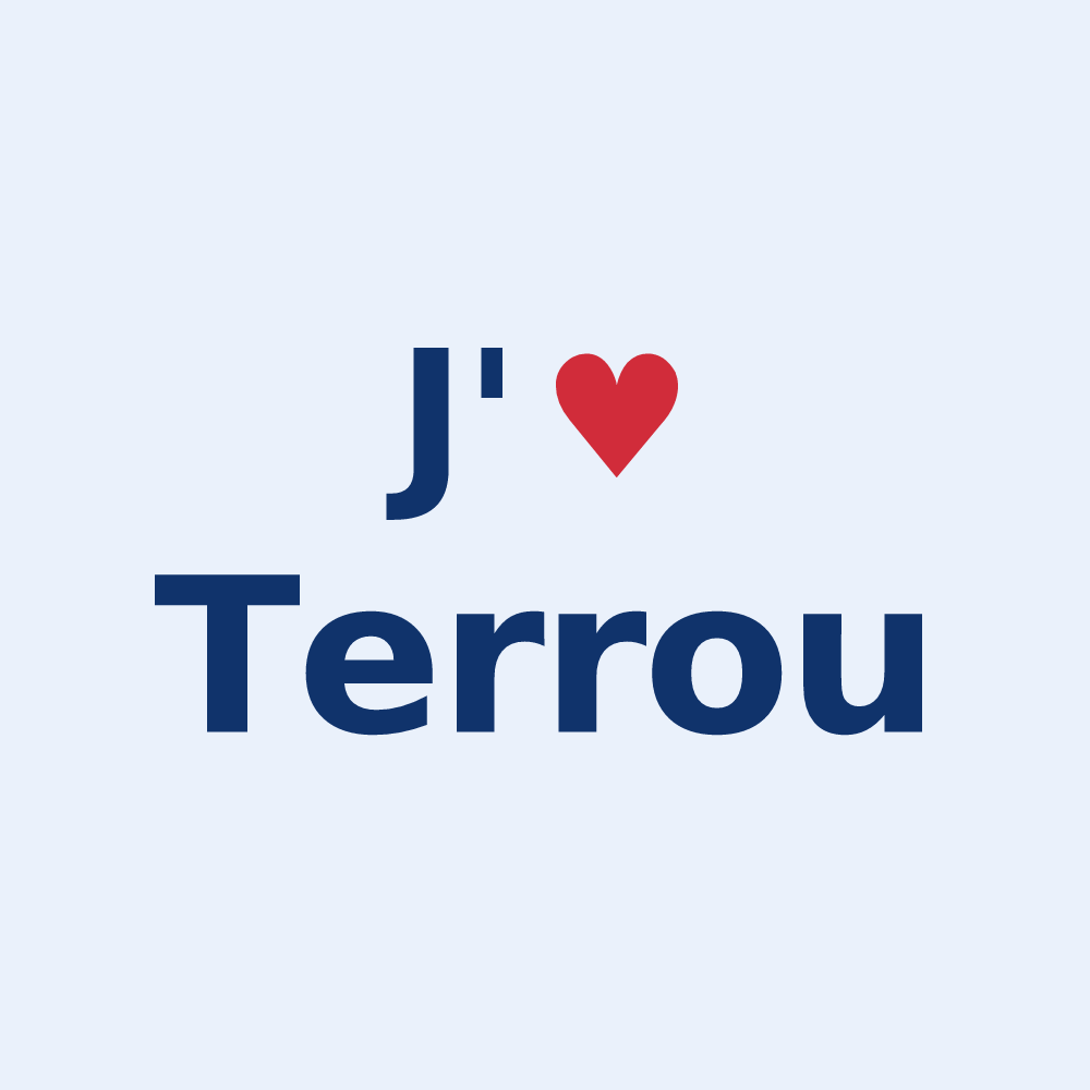 Sticker personnalisé Terrou — design J'aime Terrou
