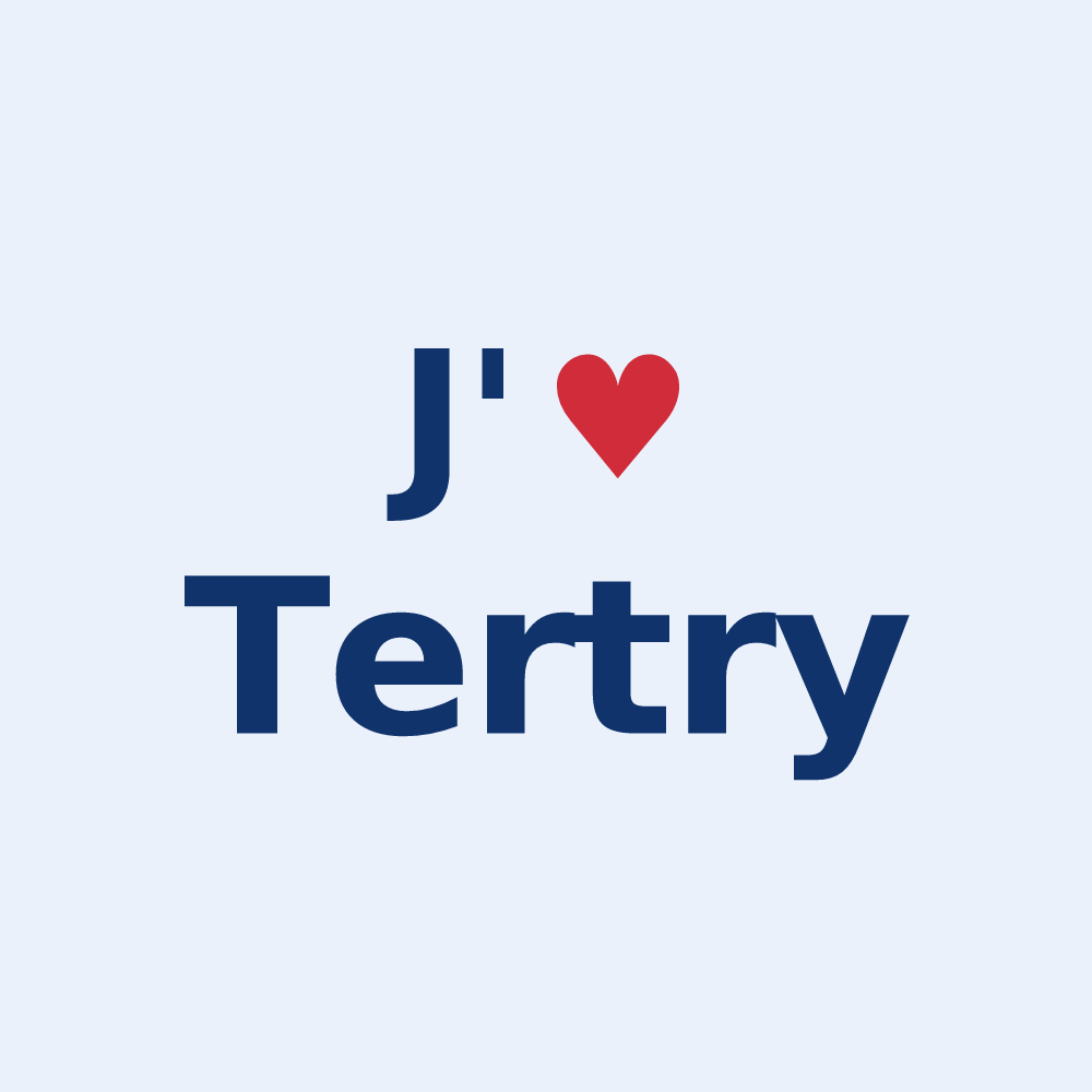 Sticker personnalisé Tertry — design « J'aime Tertry » imprimé sur le sticker