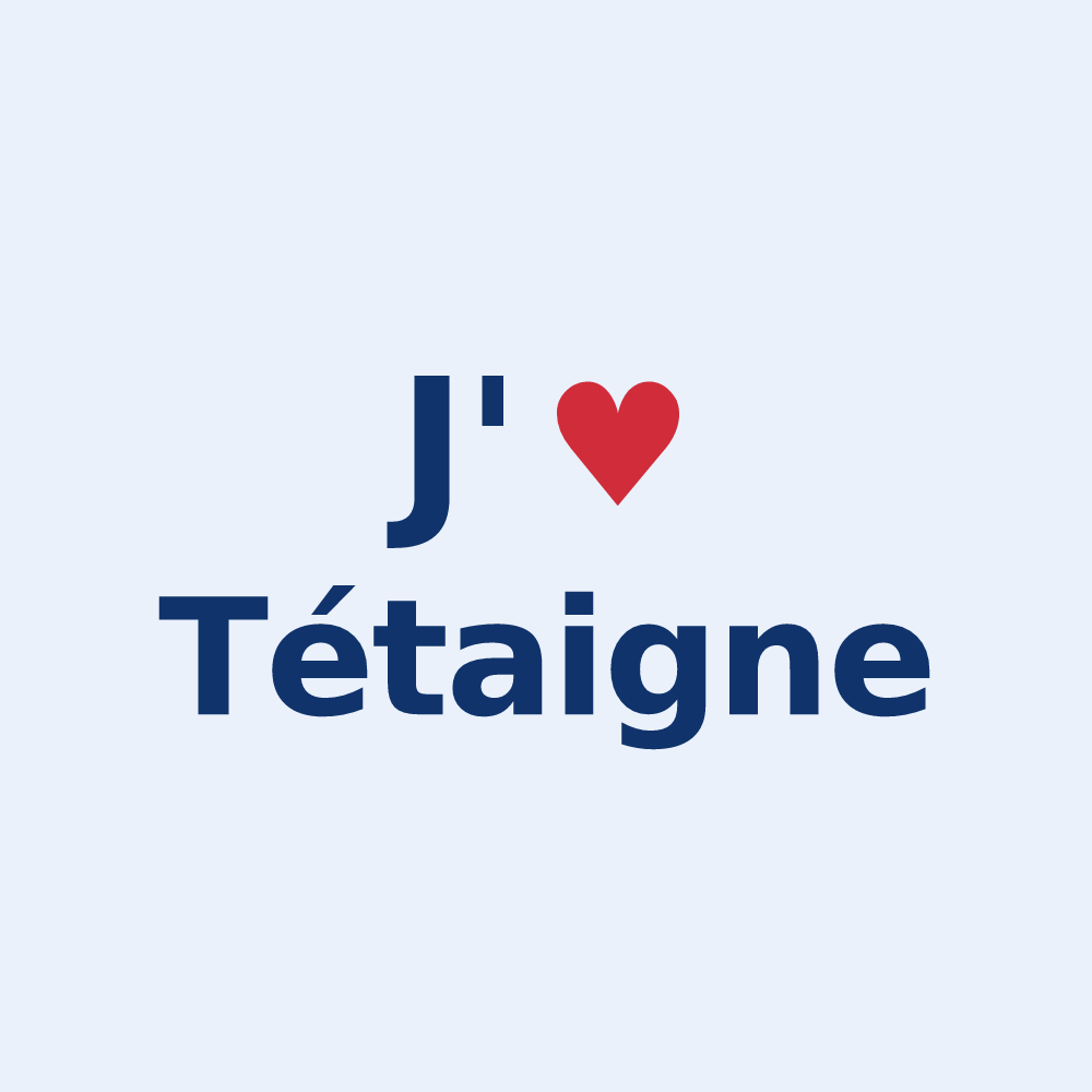 Sticker personnalisé Tétaigne — design J'aime Tétaigne