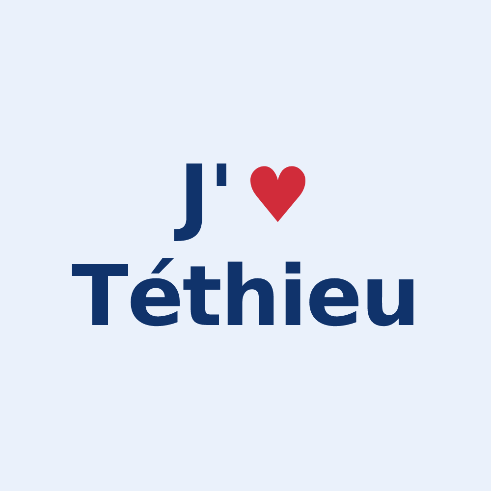 Sticker personnalisé Téthieu — design J'aime Téthieu