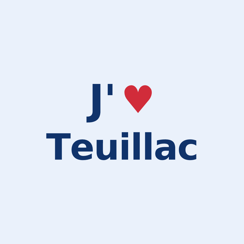 Sticker personnalisé Teuillac — design J'aime Teuillac