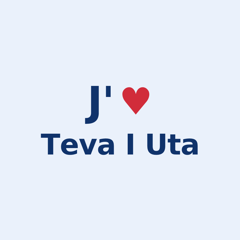 Sticker personnalisé Teva I Uta — design J'aime Teva I Uta