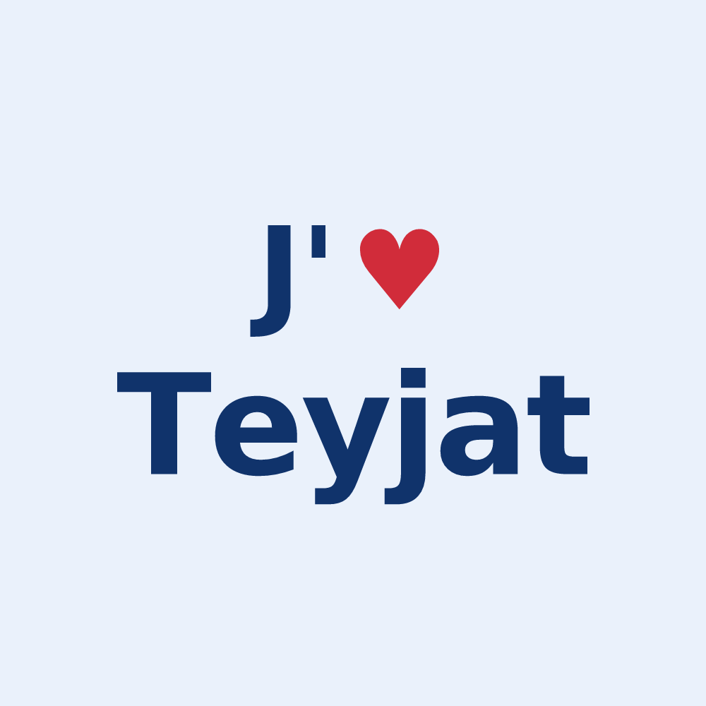 Sticker personnalisé Teyjat — design J'aime Teyjat