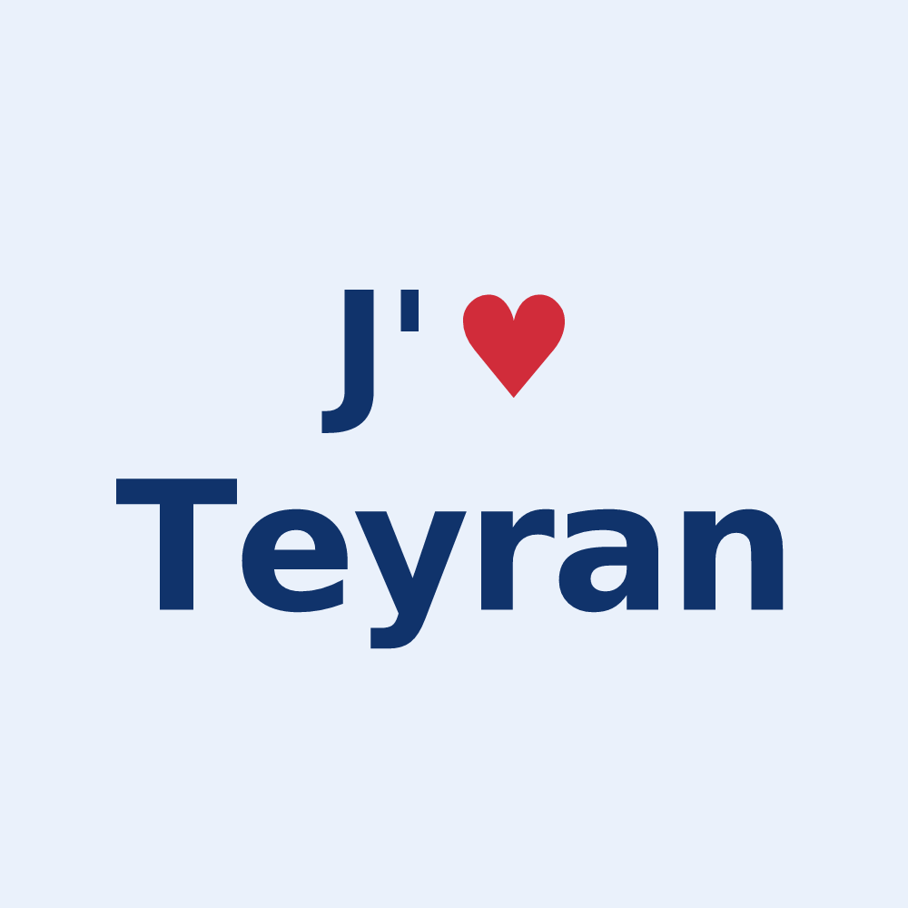 Sticker personnalisé Teyran — design J'aime Teyran