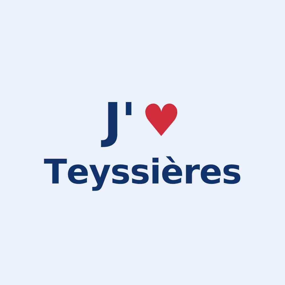 Sticker personnalisé Teyssières — design J'aime Teyssières