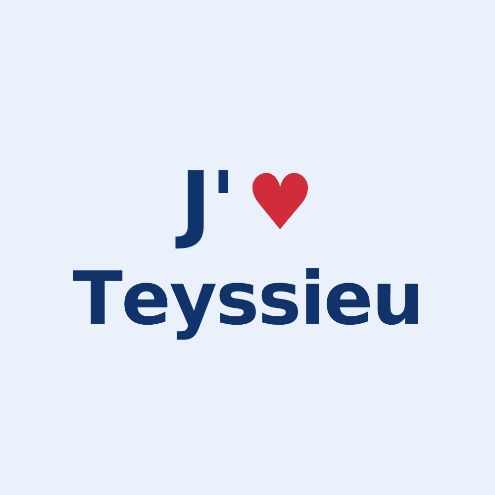 Sticker personnalisé Teyssieu — design J'aime Teyssieu