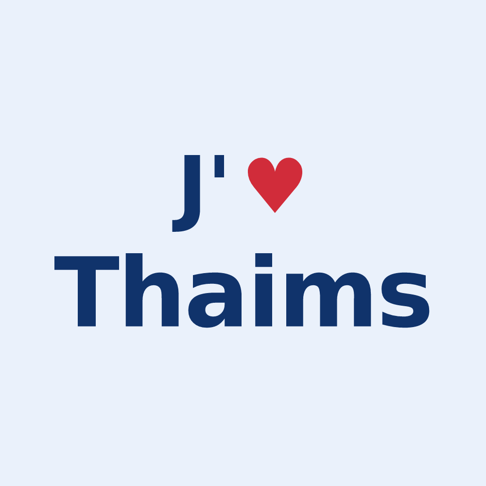 Sticker personnalisé Thaims — design J'aime Thaims