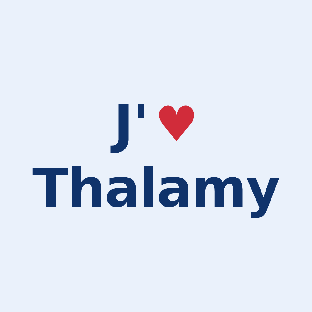 Sticker personnalisé Thalamy — design J'aime Thalamy