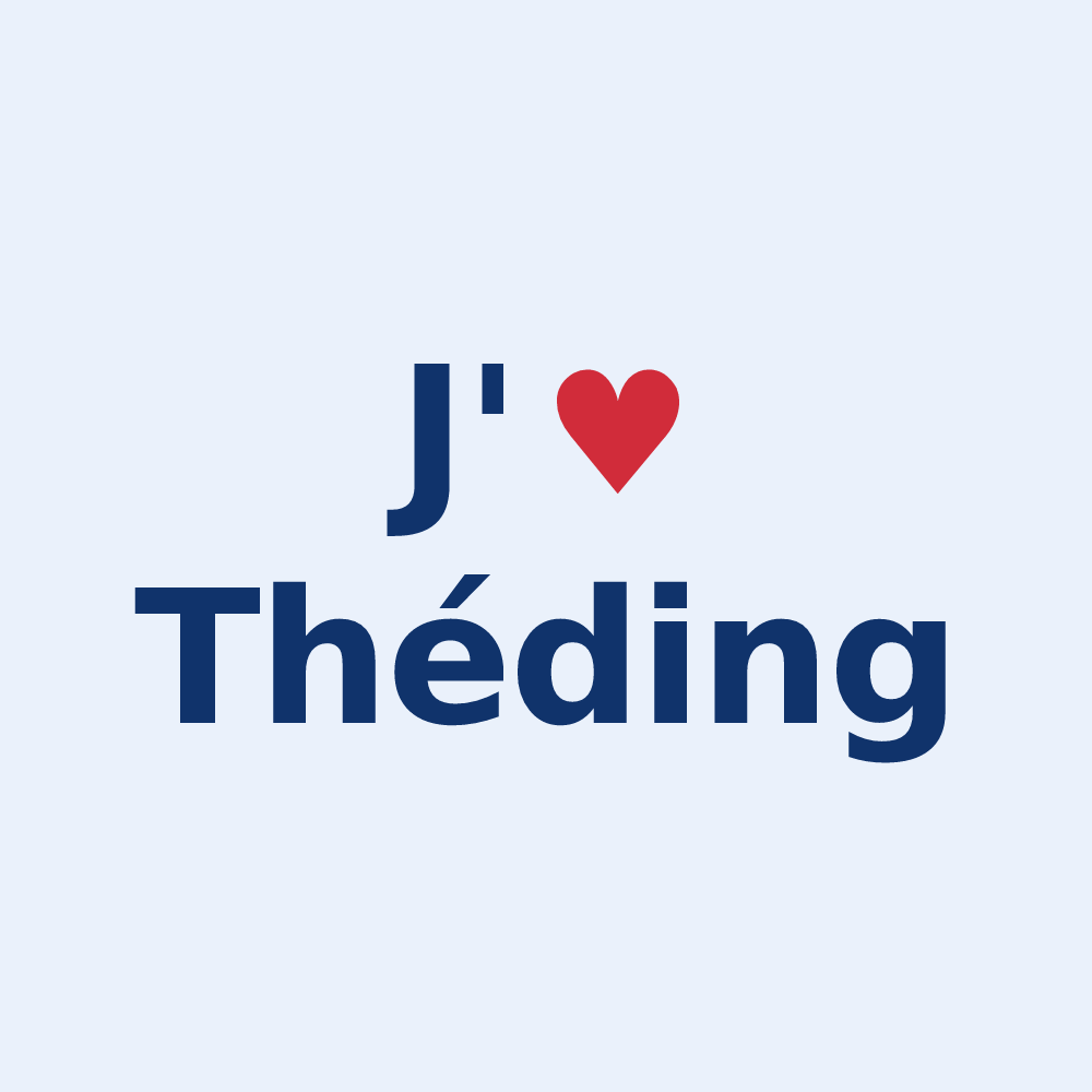Sticker personnalisé Théding — design J'aime Théding