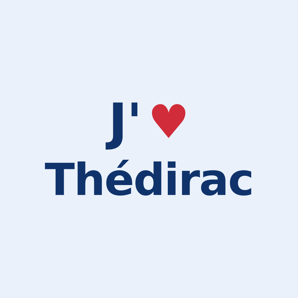 Sticker personnalisé Thédirac — design J'aime Thédirac