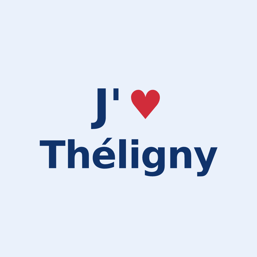 Sticker personnalisé Théligny — design J'aime Théligny