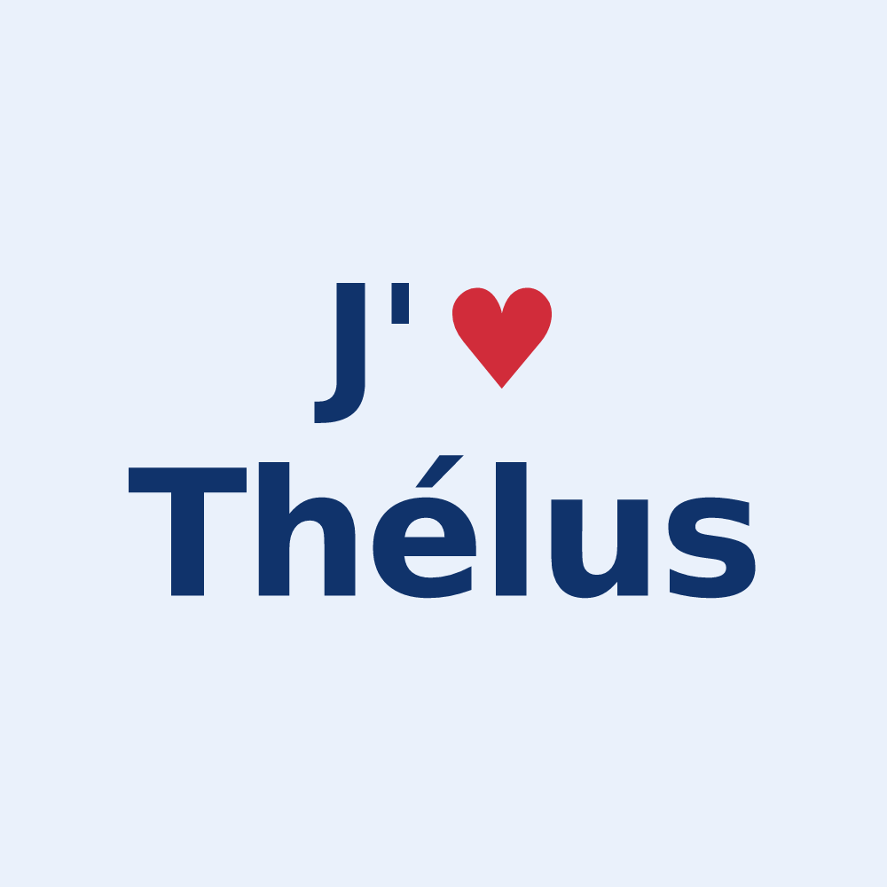 Sticker personnalisé Thélus — design J'aime Thélus