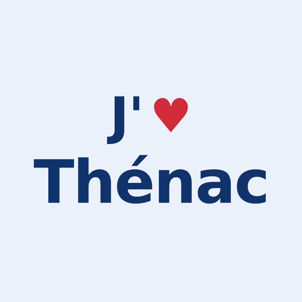 Sticker personnalisé Thénac — design J'aime Thénac