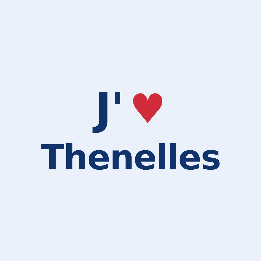 Sticker personnalisé Thenelles — design « J'aime Thenelles » imprimé sur le sticker