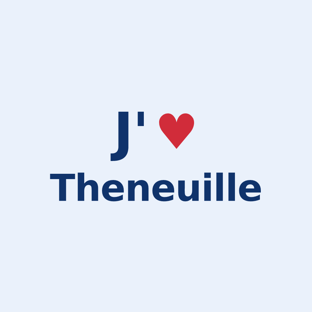 Sticker personnalisé Theneuille — design J'aime Theneuille