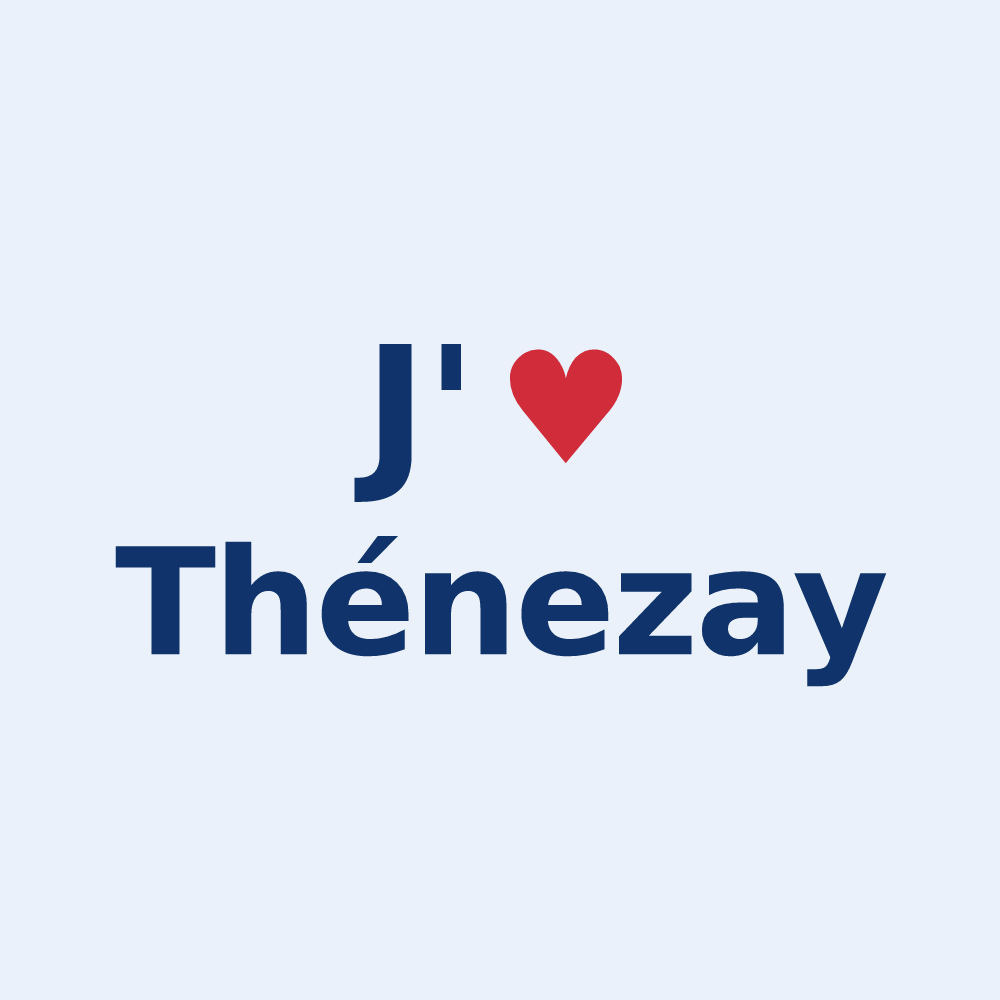 Sticker personnalisé Thénezay — design J'aime Thénezay