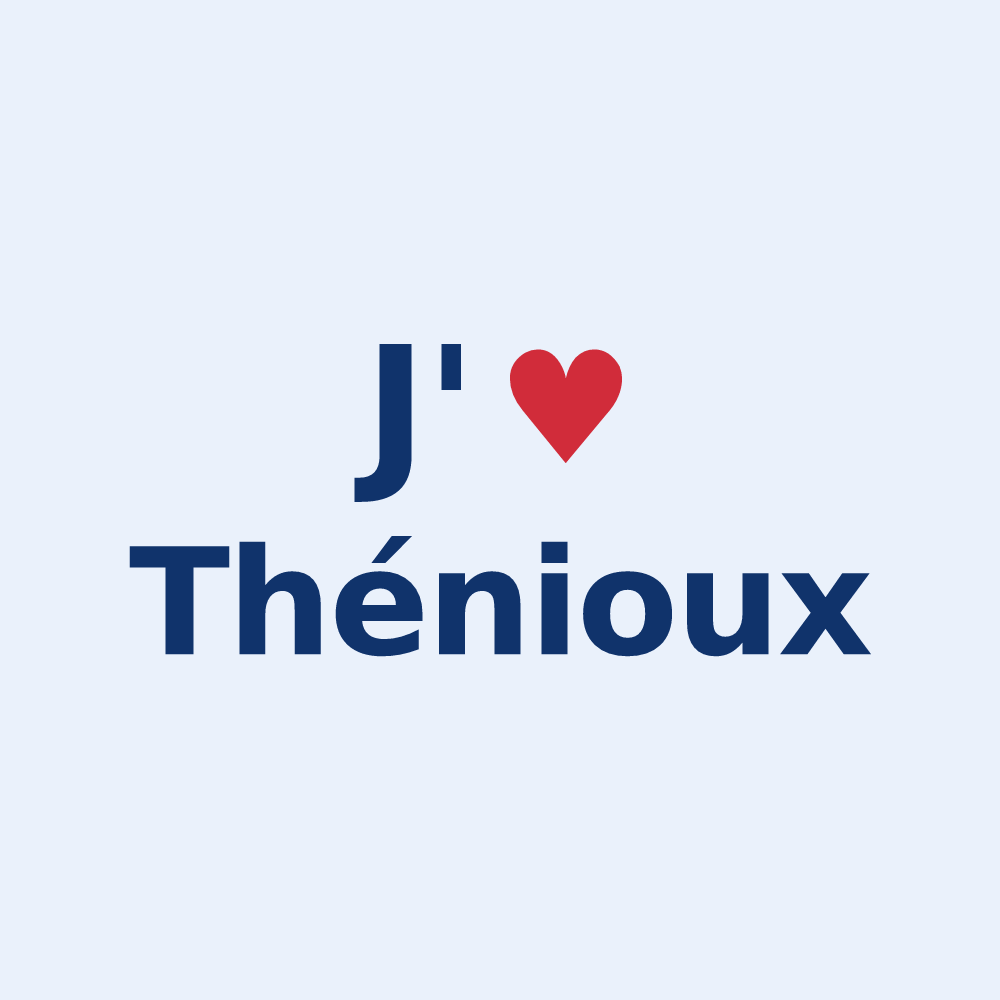 Sticker personnalisé Thénioux — design J'aime Thénioux