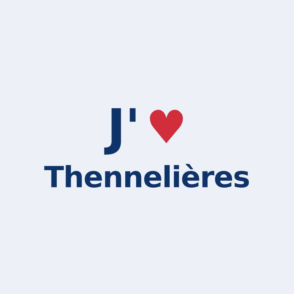 Sticker personnalisé Thennelières — design « J'aime Thennelières » imprimé sur le sticker