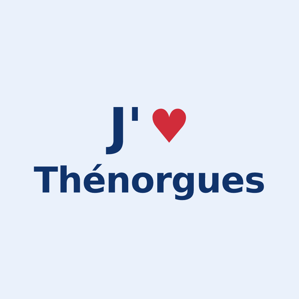 Sticker personnalisé Thénorgues — design J'aime Thénorgues
