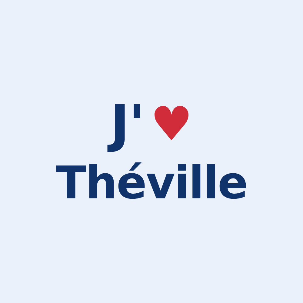 Sticker personnalisé Théville — design J'aime Théville