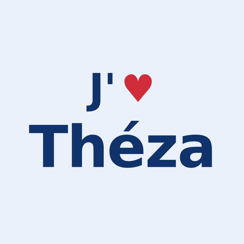 Sticker personnalisé Théza — design J'aime Théza