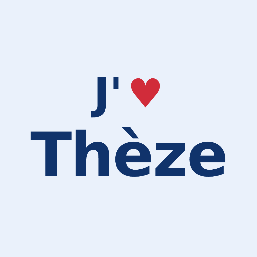 Sticker personnalisé Thèze — design « J'aime Thèze » imprimé sur le sticker
