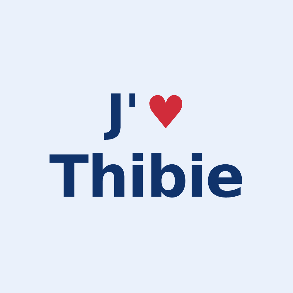 Sticker personnalisé Thibie — design J'aime Thibie