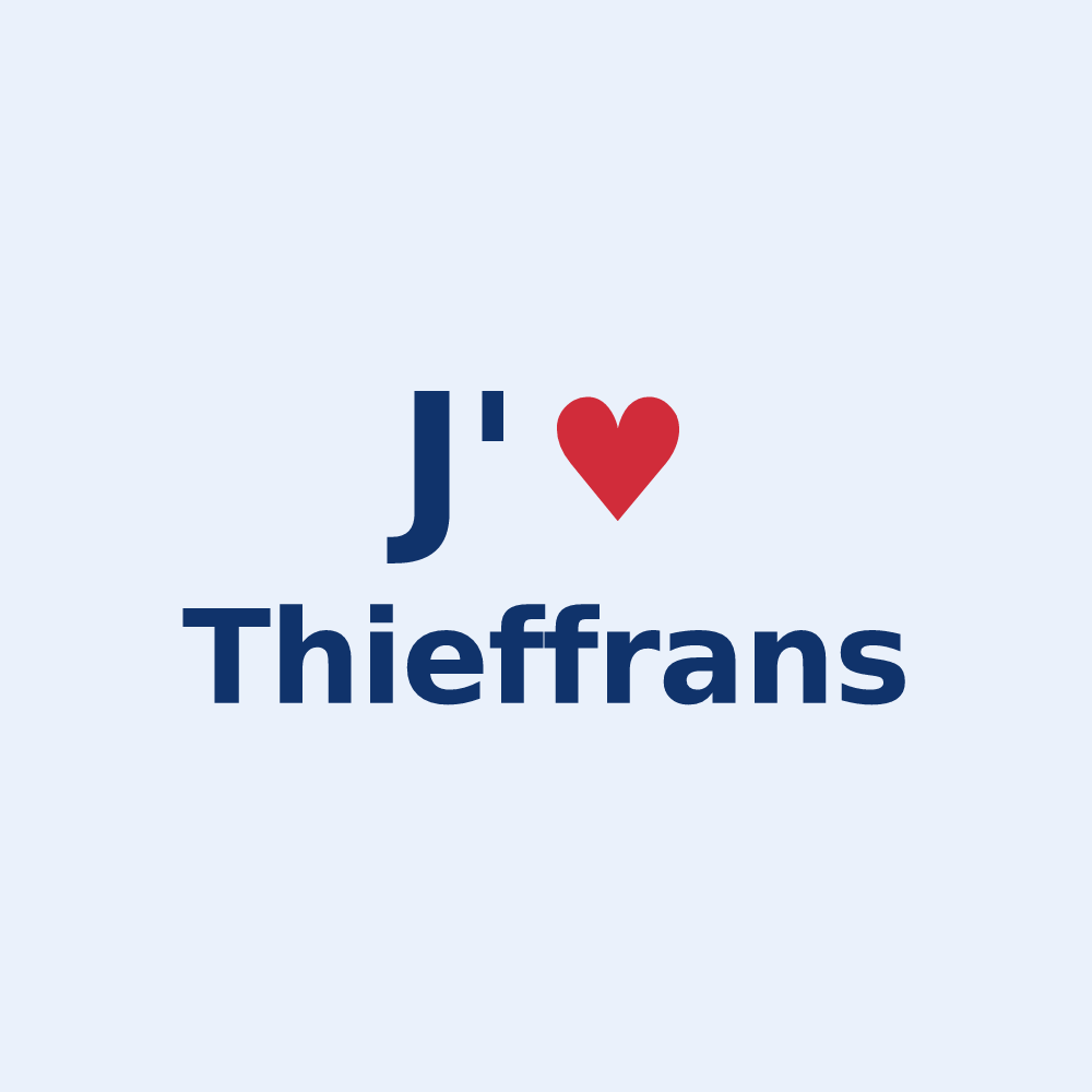 Sticker personnalisé Thieffrans — design J'aime Thieffrans