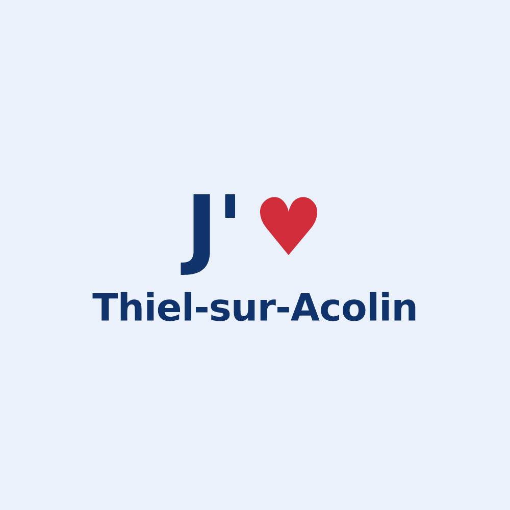 Sticker personnalisé Thiel-sur-Acolin — design J'aime Thiel-sur-Acolin